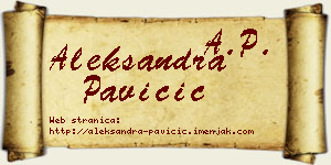 Aleksandra Pavičić vizit kartica